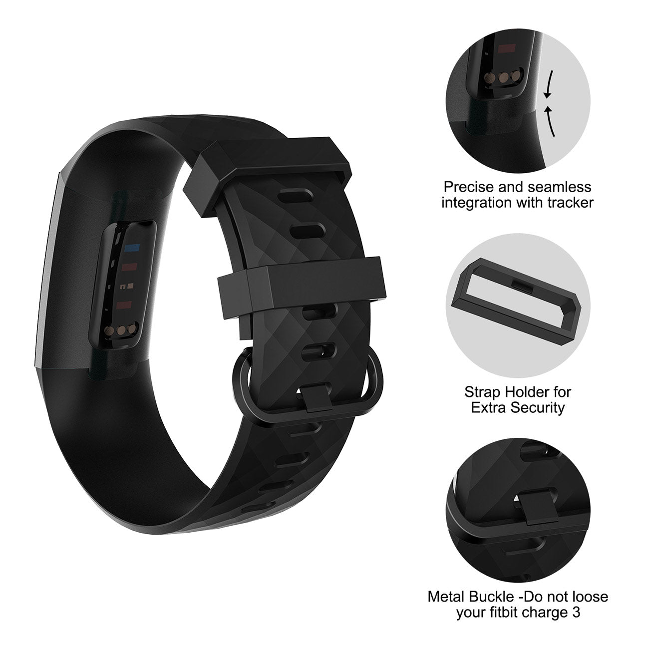 4 Pack Bands for Fitbit Charge 4/ Fitbit Charge 3/ Charge3 SE, Soft Waterproof Replacement Wristbands for Women Men Large Black/Navy/Darkslategray/Gray