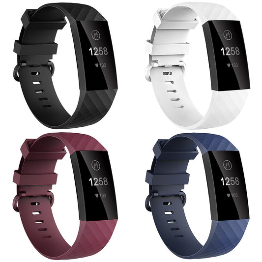 4 Pack Bands for Fitbit Charge 4/ Fitbit Charge 3/ Charge3 SE, Soft Waterproof Replacement Wristbands for Women Men Small Black/Navy/Sangria/White