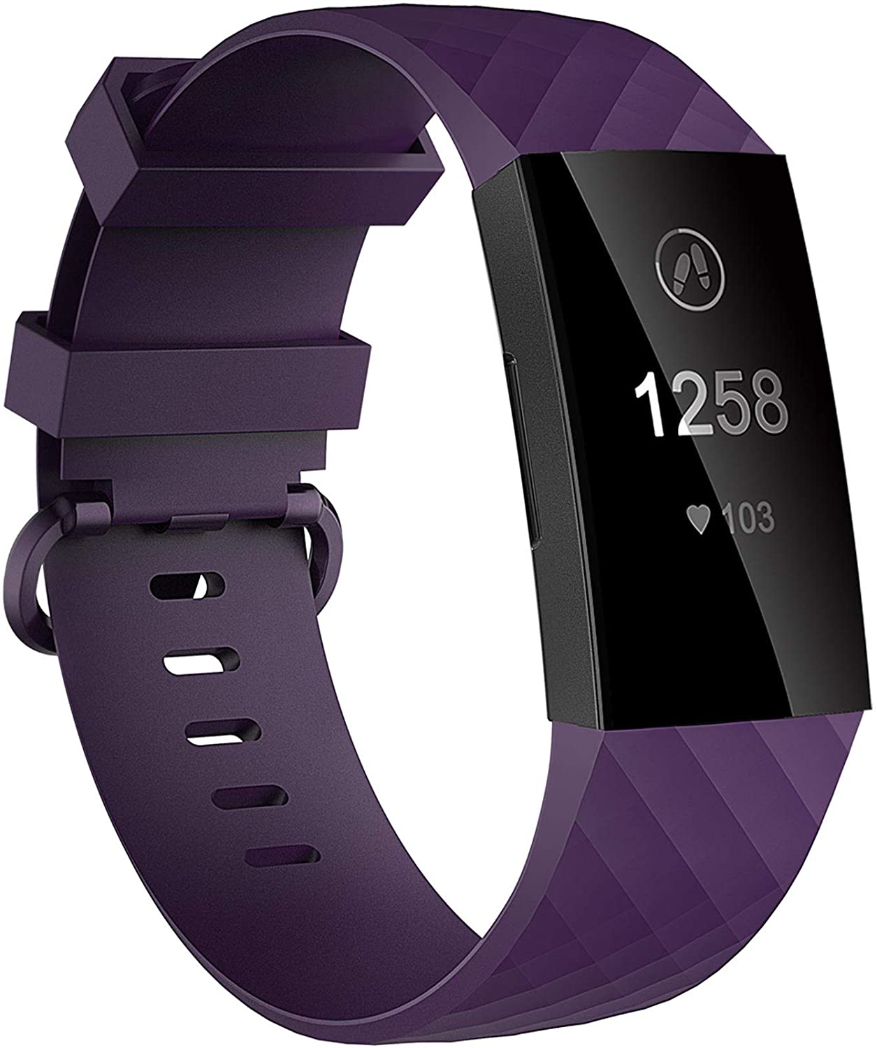 Velavior Waterproof Bands for Fitbit Charge 3/ Fitbit Charge 4/ Charge3 SE, Replacement Wristbands for Women Men Small Large (Purple, Large)