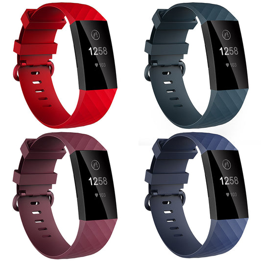 4 Pack Bands for Fitbit Charge 4/ Fitbit Charge 3/ Charge3 SE, Soft Waterproof Replacement Wristbands for Women Men Large Navy/Red/Sangria/Darkslategray