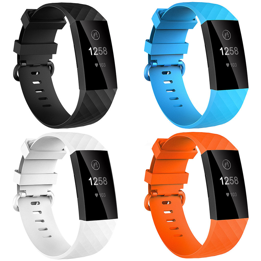 4 Pack Bands for Fitbit Charge 4/ Fitbit Charge 3/ Charge3 SE, Soft Waterproof Replacement Wristbands for Women Men Small Black/Orange/Sky Blue/White