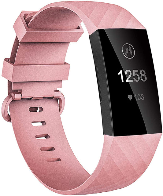 Velavior Waterproof Bands for Fitbit Charge 3/ Fitbit Charge 4/ Charge3 SE, Replacement Wristbands for Women Men Small Large (Rose Gold, Small)